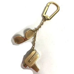 LOUIS VUITTON Porte cles-Cannes Bag Charm Key Holder Metal Gold